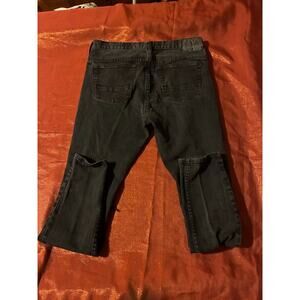 PacSun 33x30 Black Stacked Skinny Jeans Comfort Stretch Distressed